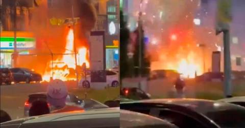 Five vehicles burnt as fireworks stall catches fire in Cheras