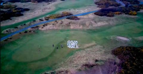 Gaza protesters vandalise Trump’s Scottish golf resort