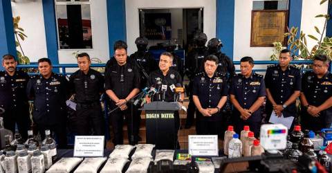 Police bust drug-processing syndicate, seize RM1.6m in drugs